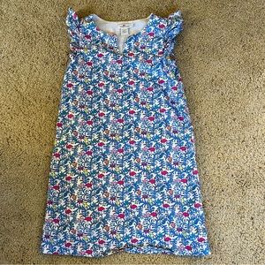 Vineyard Vines Blue/Pink Shift Dress Tropical Flamingos Pineapples Lined